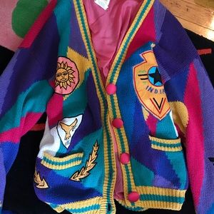 Vintage Multicolor Patch Cardigan